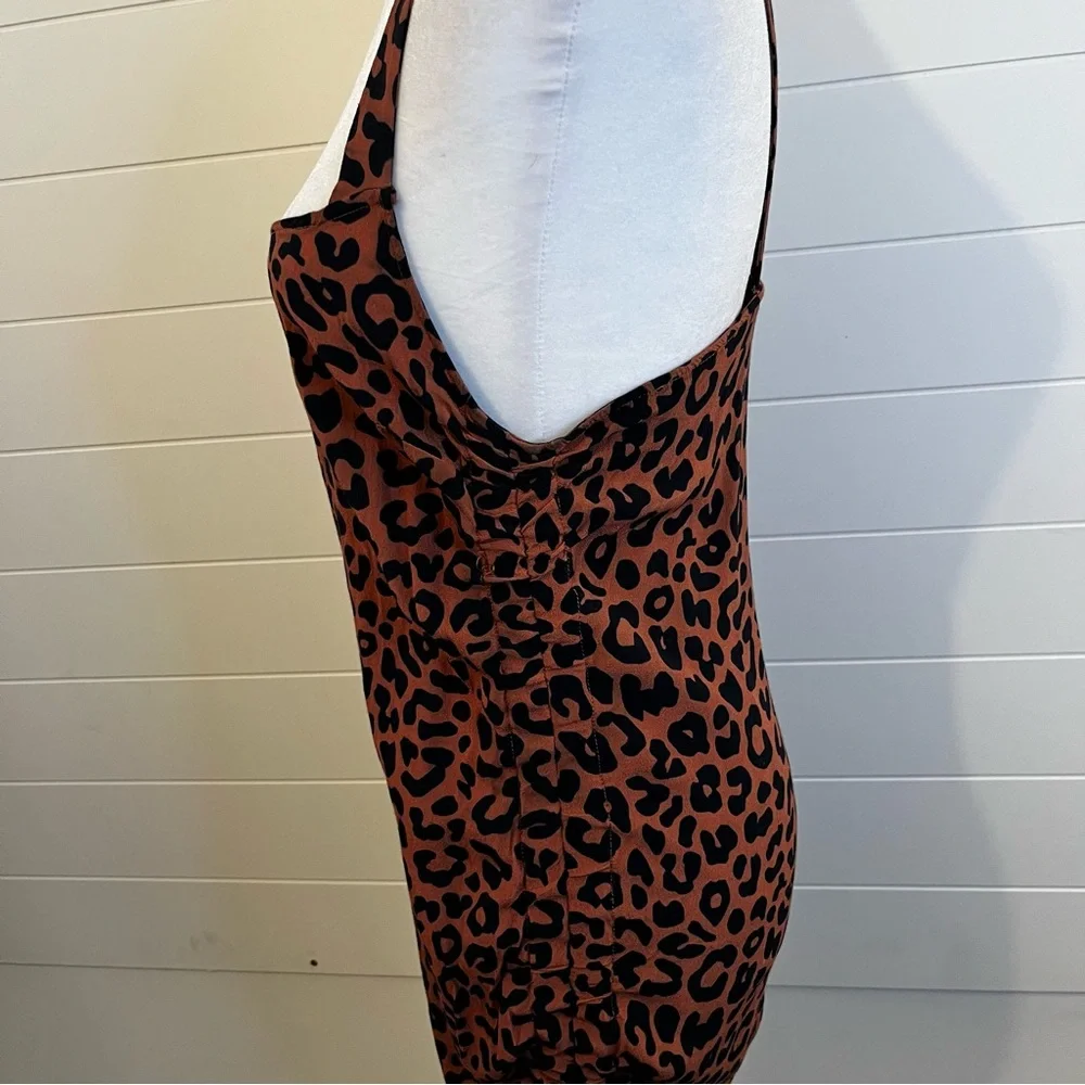 Lovers & Friends Tina Leopard Print Mini Dress Size Medium Indie Sleeze Sexy - Picture 5 of 10